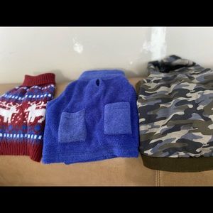 Dog sweaters/sweatshirts- size small all 3 go together for one low price
